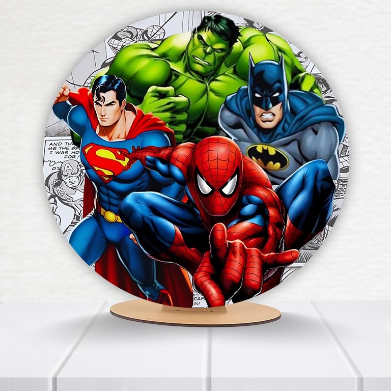 Painel Redondo Heróis 50x50cm  PAINEL217 - Imagem 7