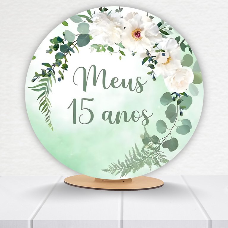 Painel Redondo 15 Anos 50x50cm  PAINEL405 - Imagem 7