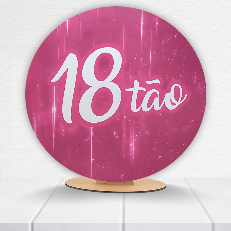 Painel Redondo 18 Anos 50x50cm  PAINEL456 - Imagem 2