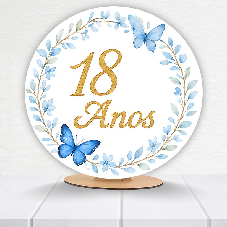 Painel Redondo 18 Anos 50x50cm  PAINEL456 - Imagem 3