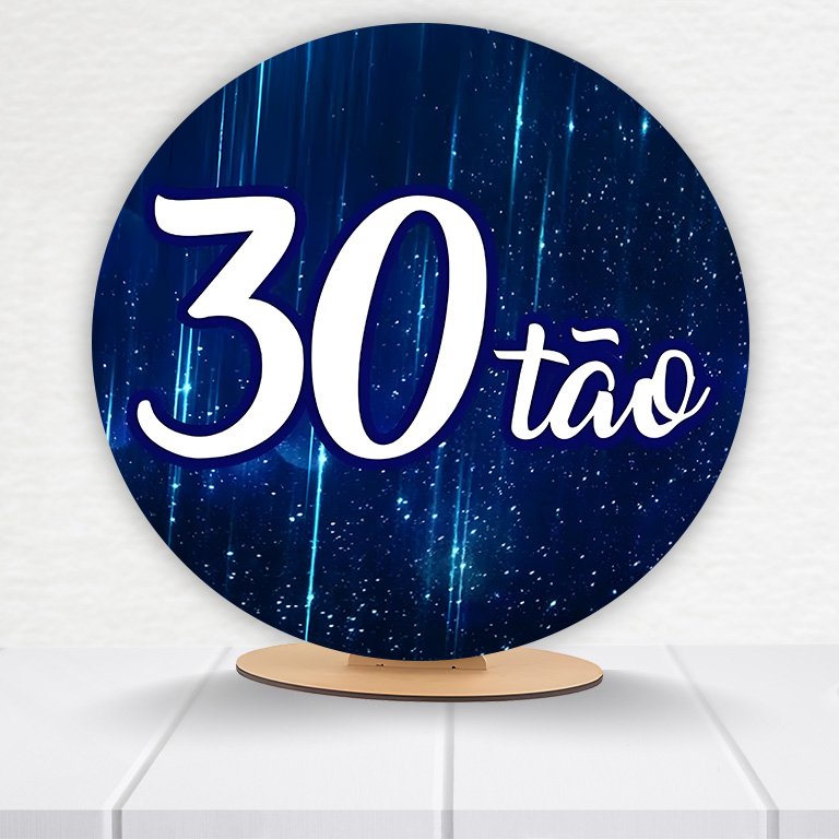 Painel Redondo 30 Anos 50x50cm  PAINEL484 - Imagem 6