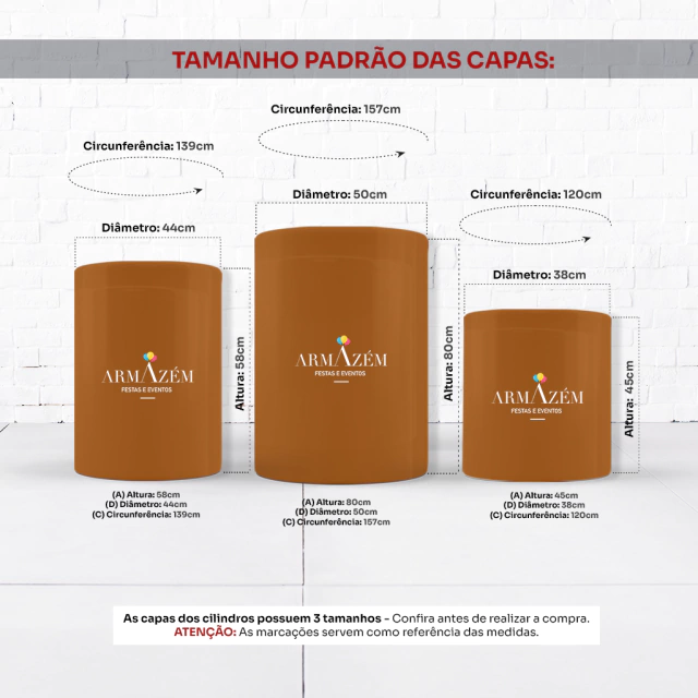 Trio de Cilindros Para Festas Copa Do Mundo Em Tecido Helanca C/Elástico - Imagem 1