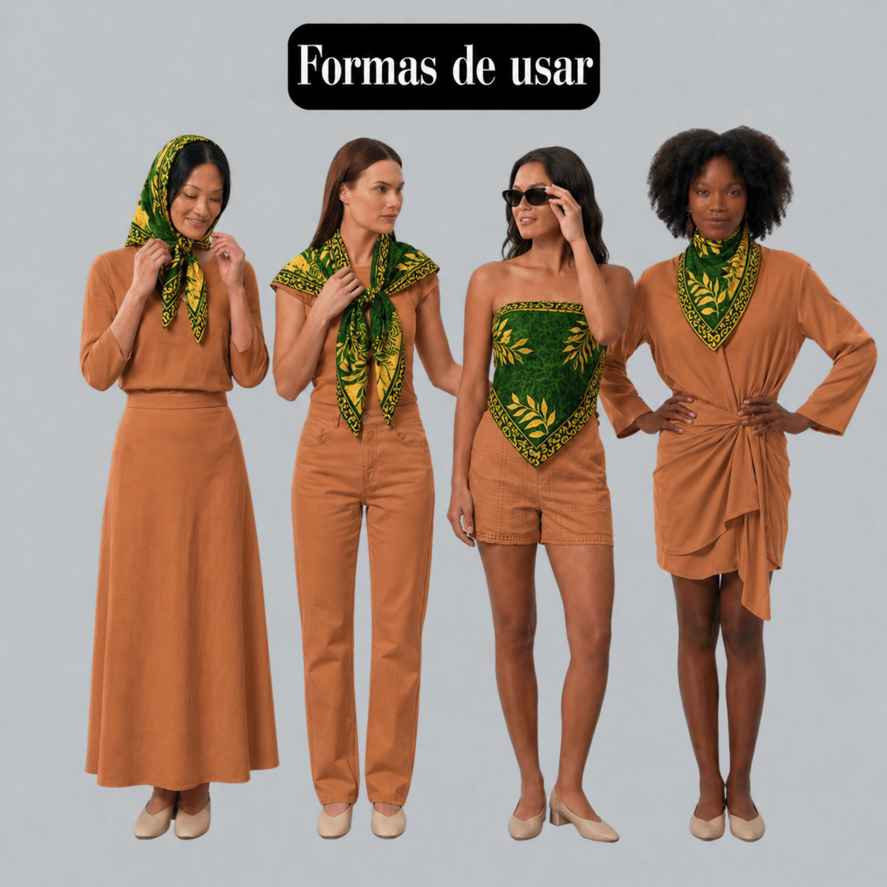 Lenço Estampado Tema Amazônia 90x90cm - Imagem 2