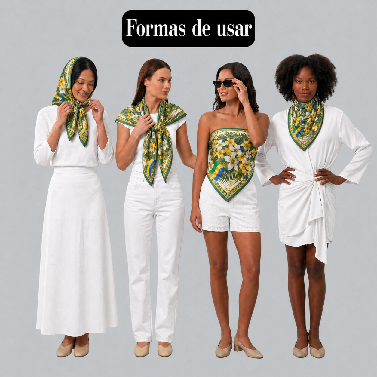 Lenço Estampado Tema Brasilidade 90x90cm - Imagem 3
