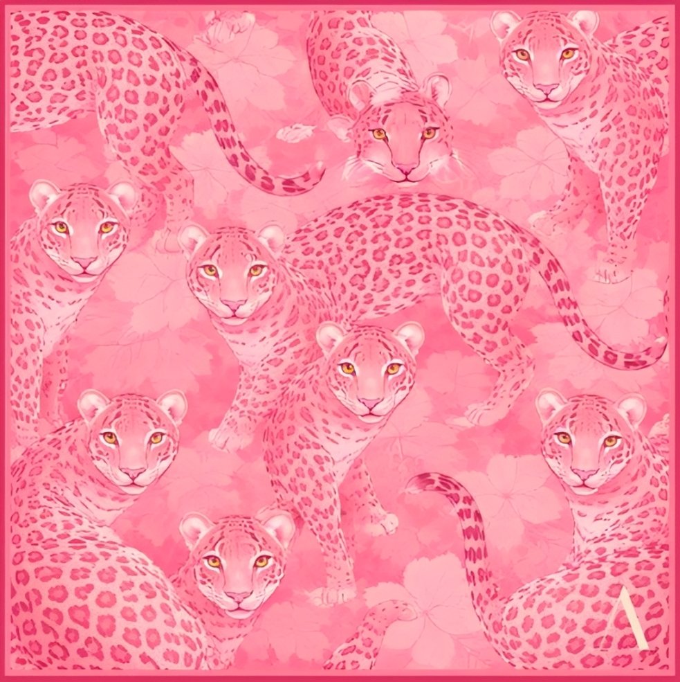 Lenço Estampado Tema Onçado 90x90cm - Imagem 2