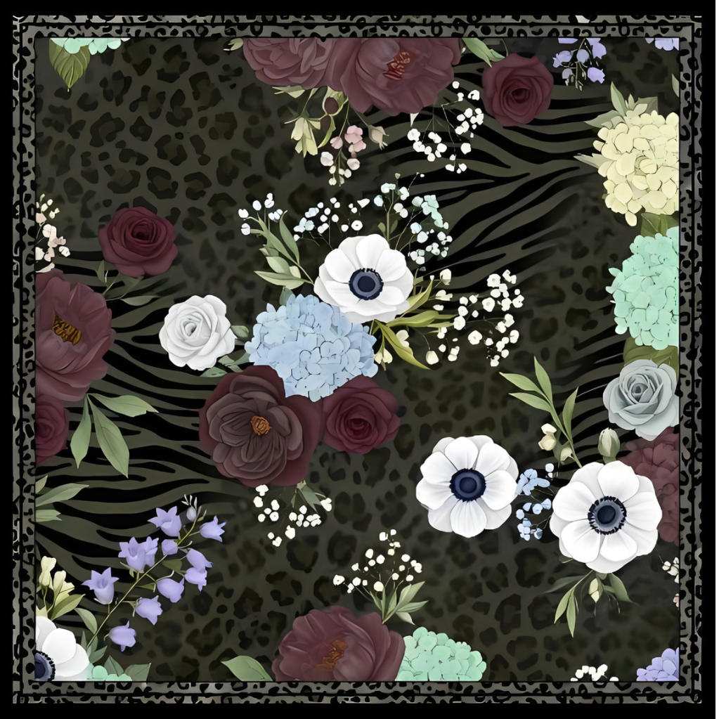 Lenço Estampado Tema Savana 90x90cm  LENOES103 - Imagem 2