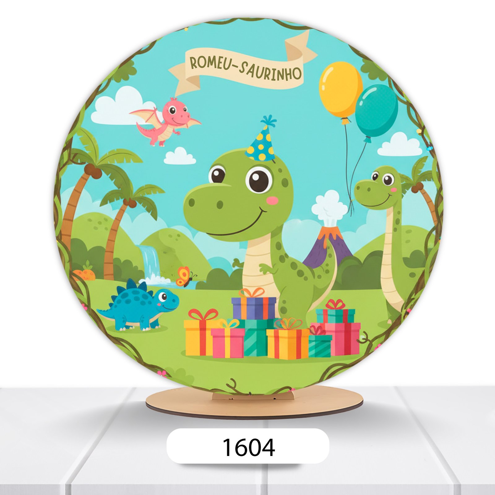 Painel Redondo Dinossauros Fofos 50x50cm - Imagem 18