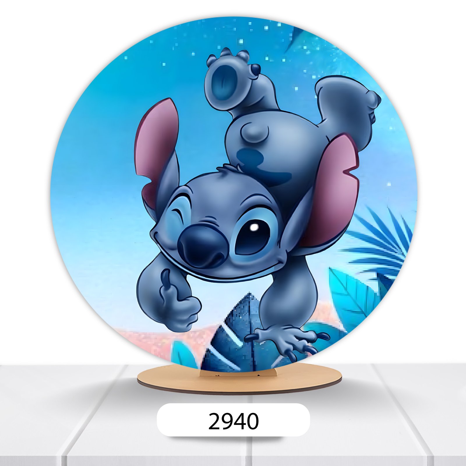 Painel Redondo Lilo E Stitch 50x50cm - Imagem 11