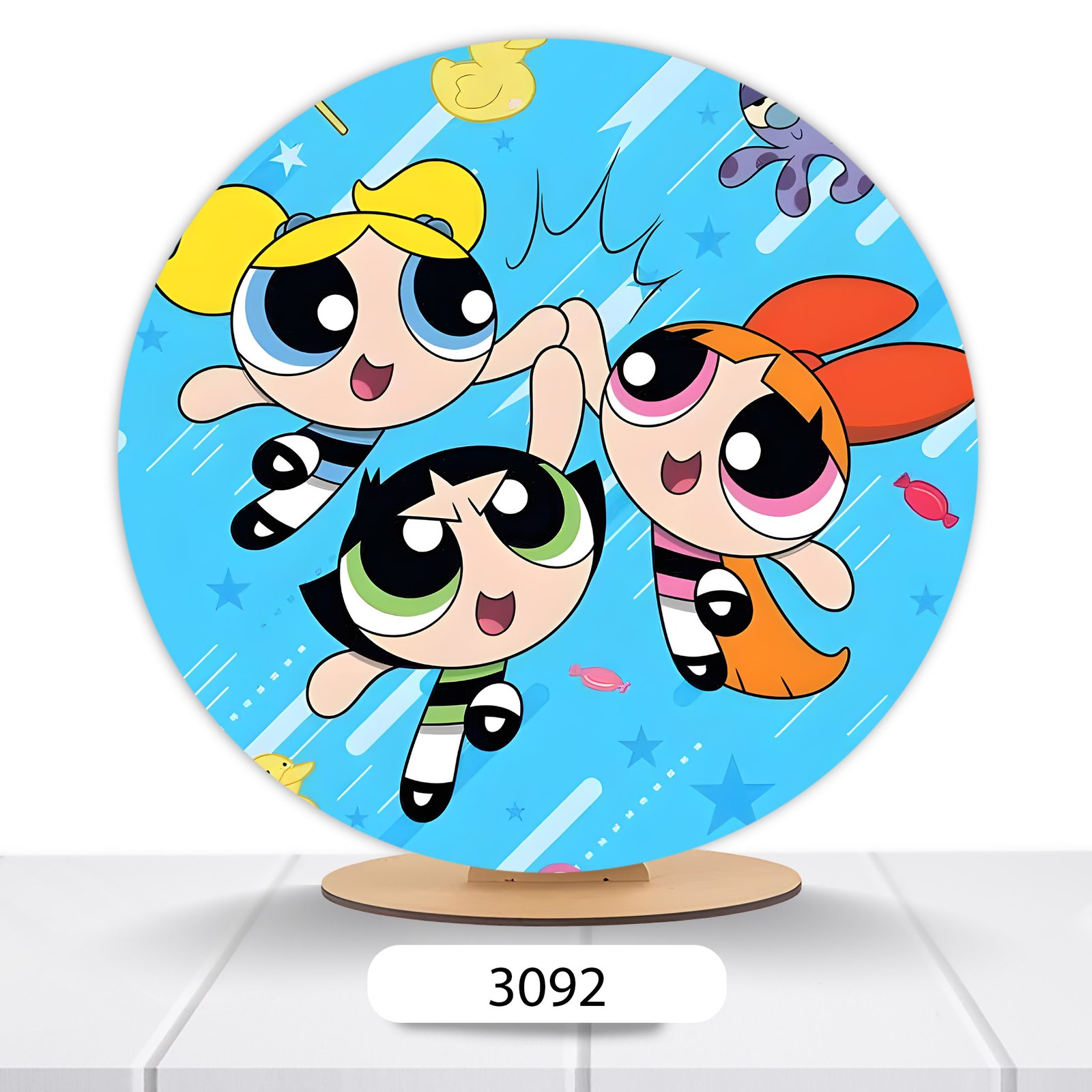 Painel Redondo Meninas Super Poderosas 50x50cm - Imagem 12