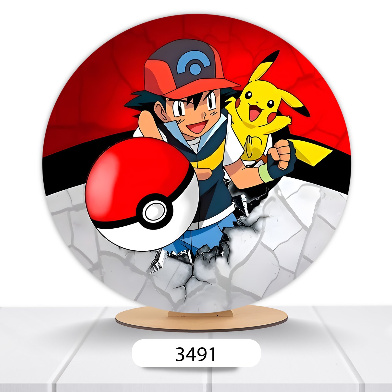 Painel Redondo Pokemon 50x50cm