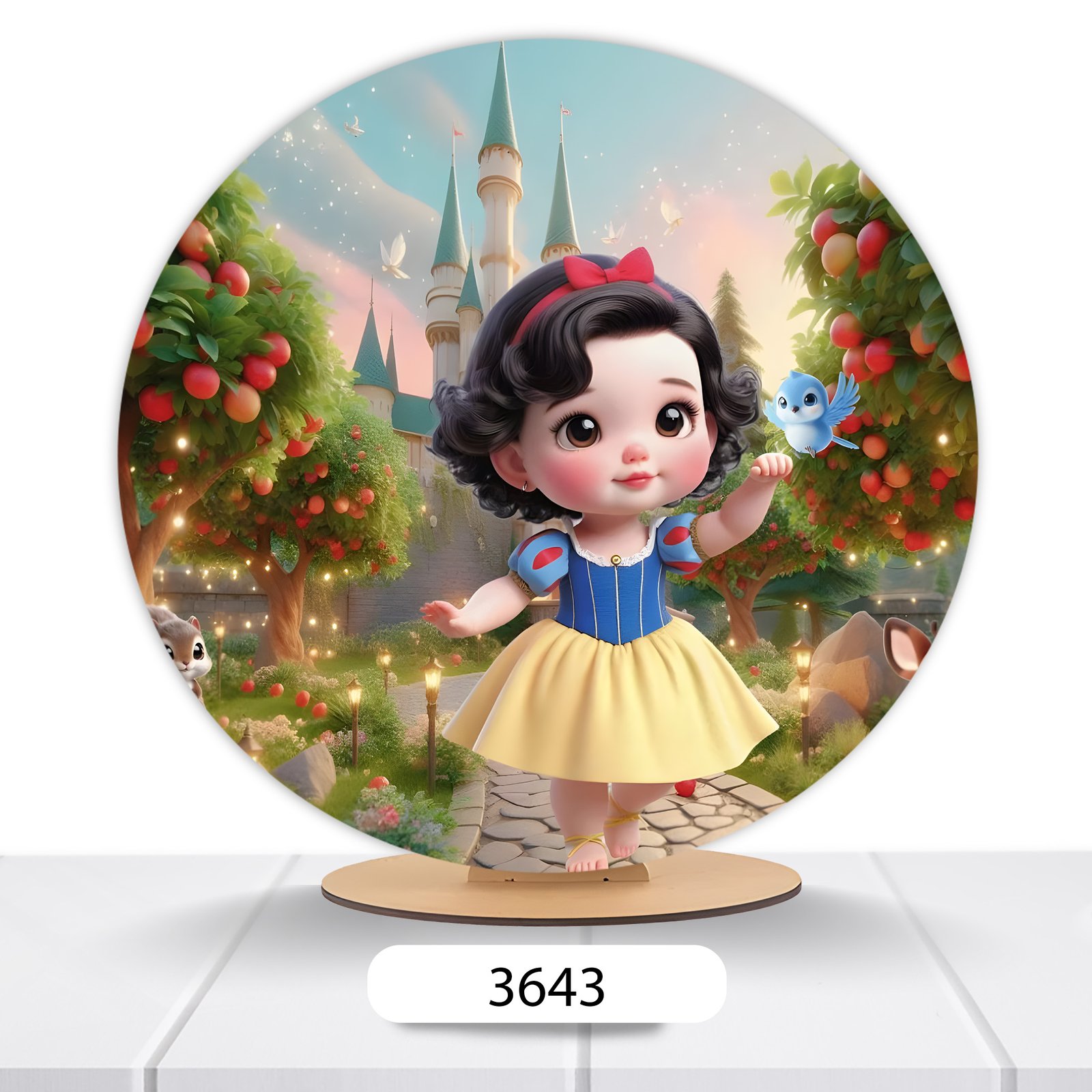 Painel Redondo Branca De Neve 50x50cm - Imagem 18